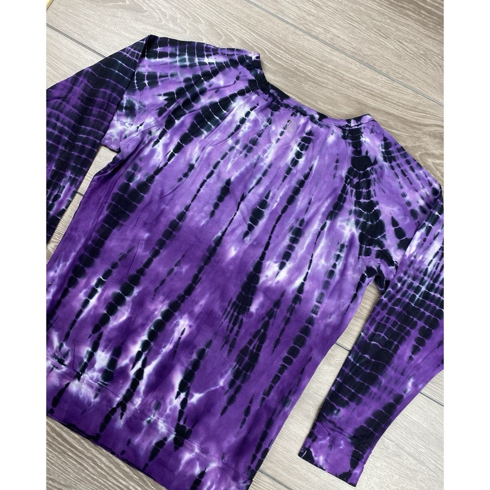 The Balance Collection Women's Long Sleeve Tie Dye Pullover Top Purple Large - Picture 3 of 7